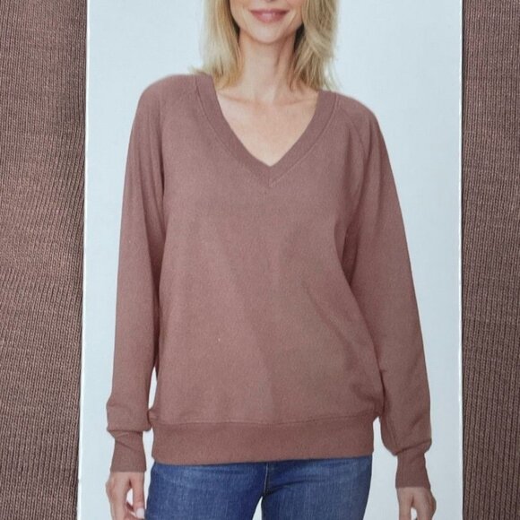 Buffalo David Bitton Womens Mauve V-Neck Pullover Sweater Size L a1520 - Picture 2 of 6